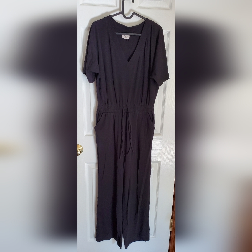 Pact Womens Black Jumpsuit Size Small